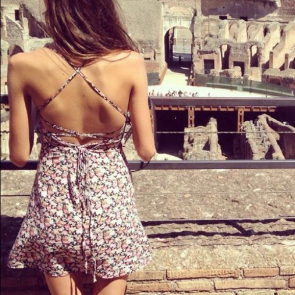 Urban outfitters floral open back dress